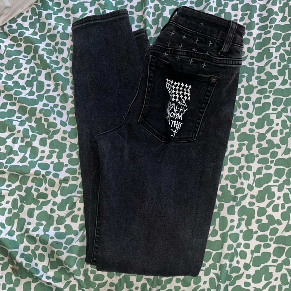 Ksubi straight leg distressed jeans